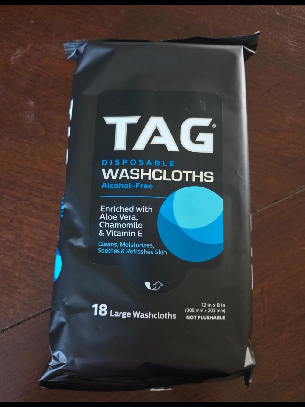 TAG Disposable Washcloths - Black & Blue Packaging